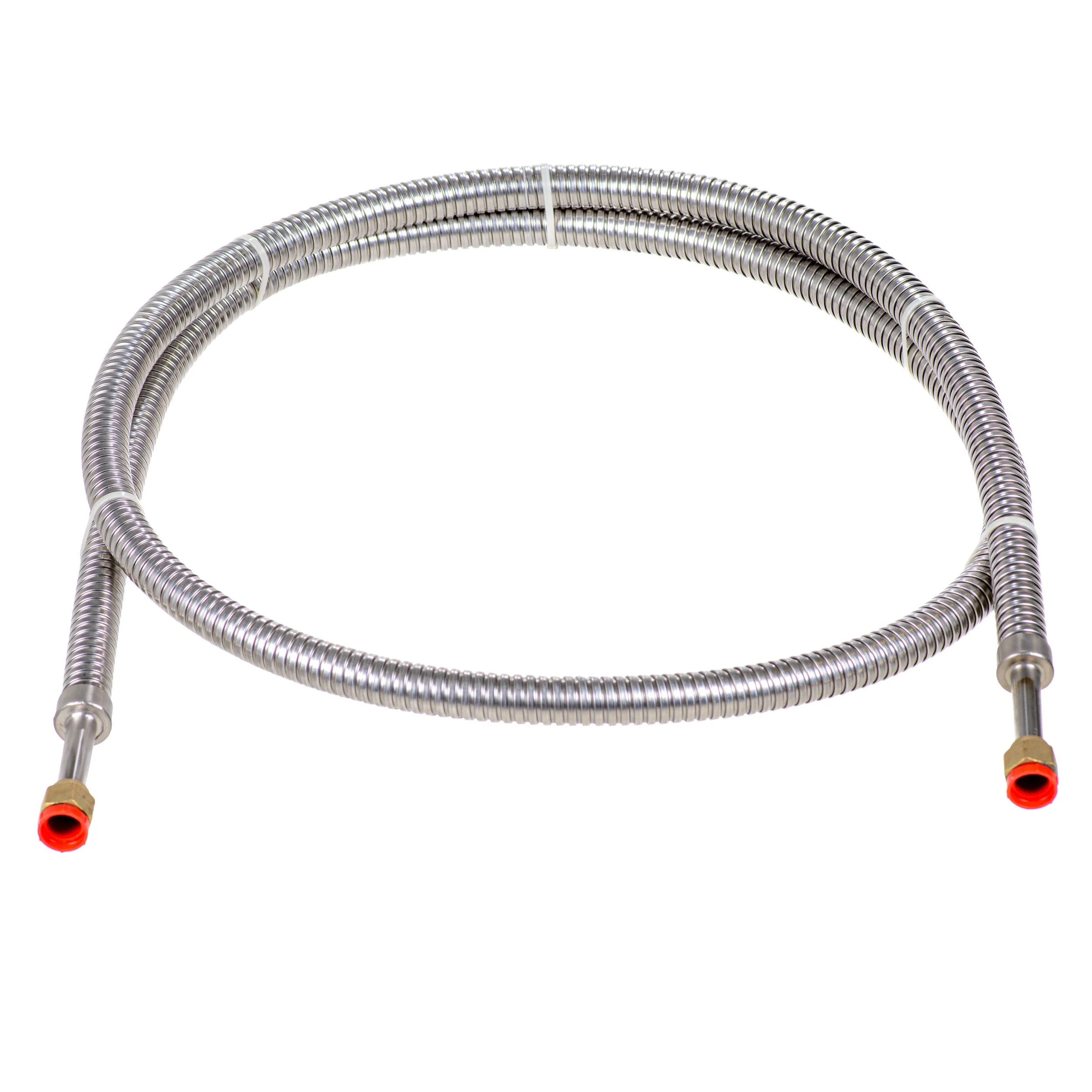 10 ft stainless steel cryogenic transfer hose with 5/8 in brass flare nuts