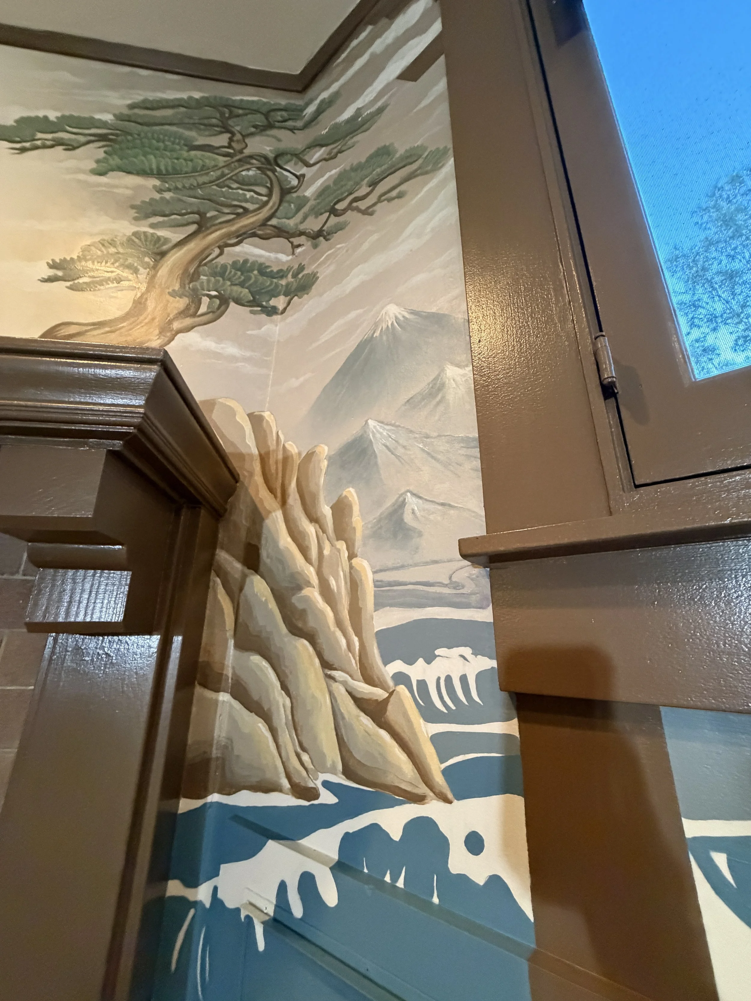 Japanese Waves Bonsai Mural