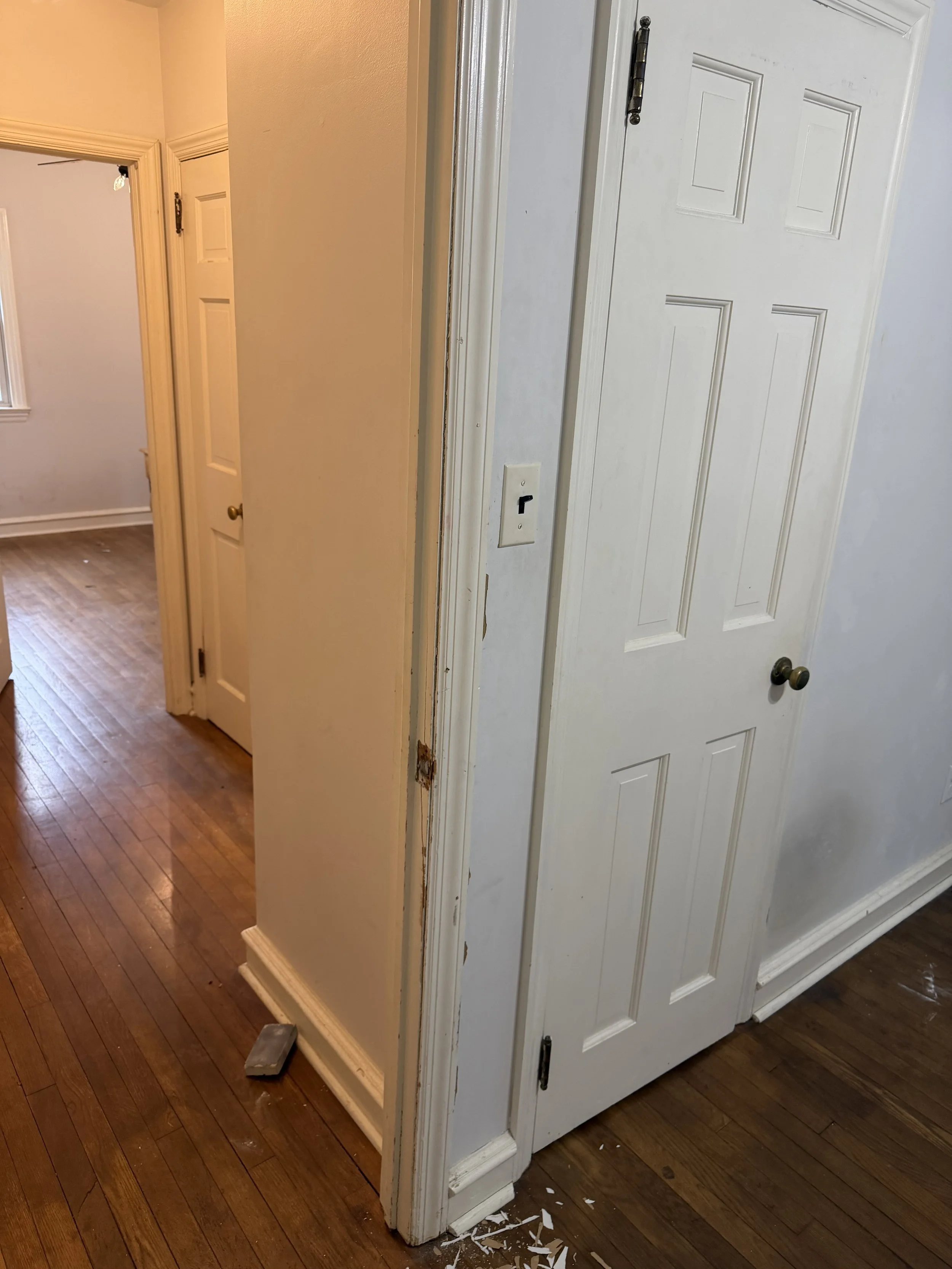 Before - Bedroom door with broken jam