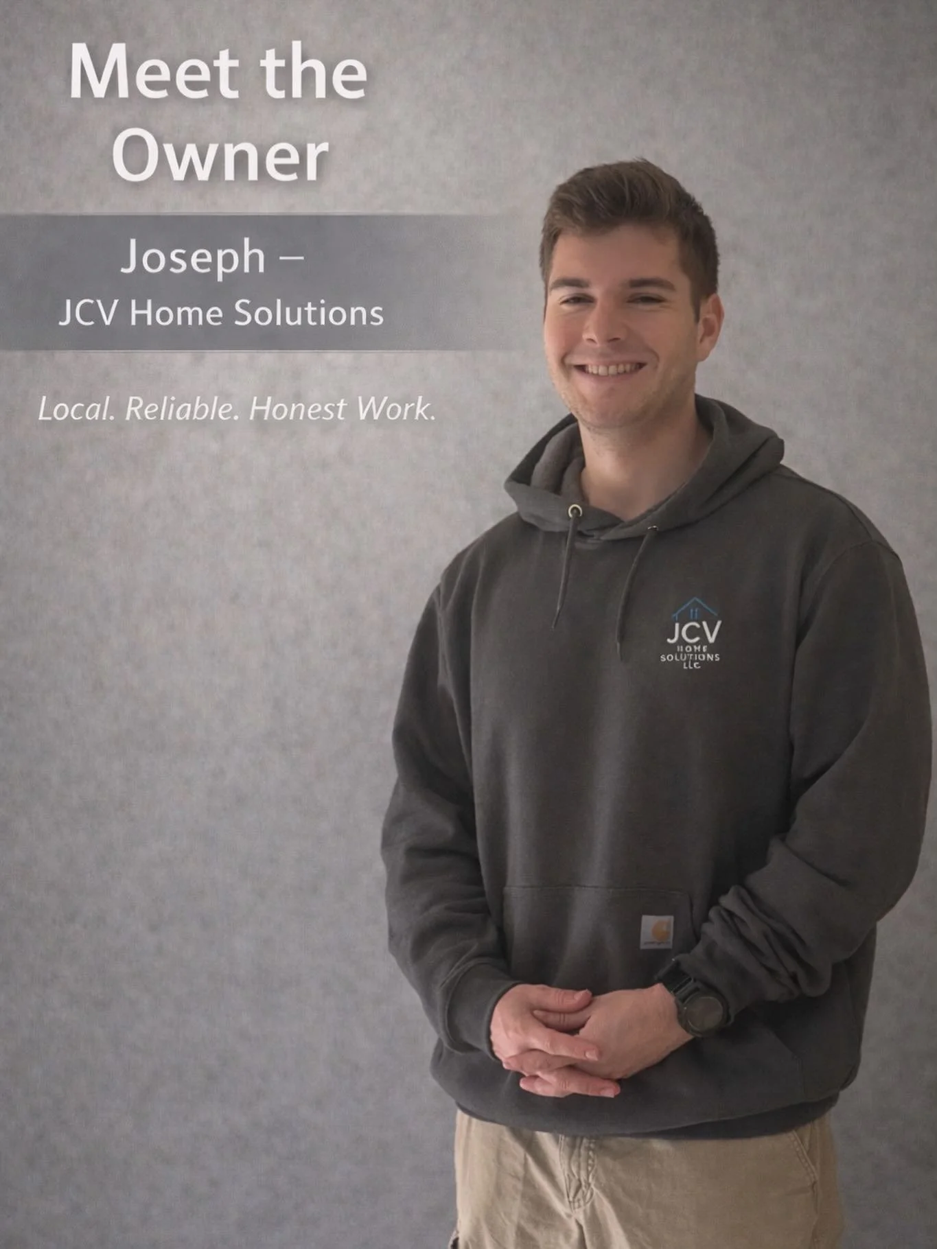 Hey, I&rsquo;m Joe &mdash; owner of JCV Home Solutions.
I do handyman and home maintenance work and take pride in doing clean, honest work. I run this business myself and treat every home like my own. If you need help with a project, just send me a m