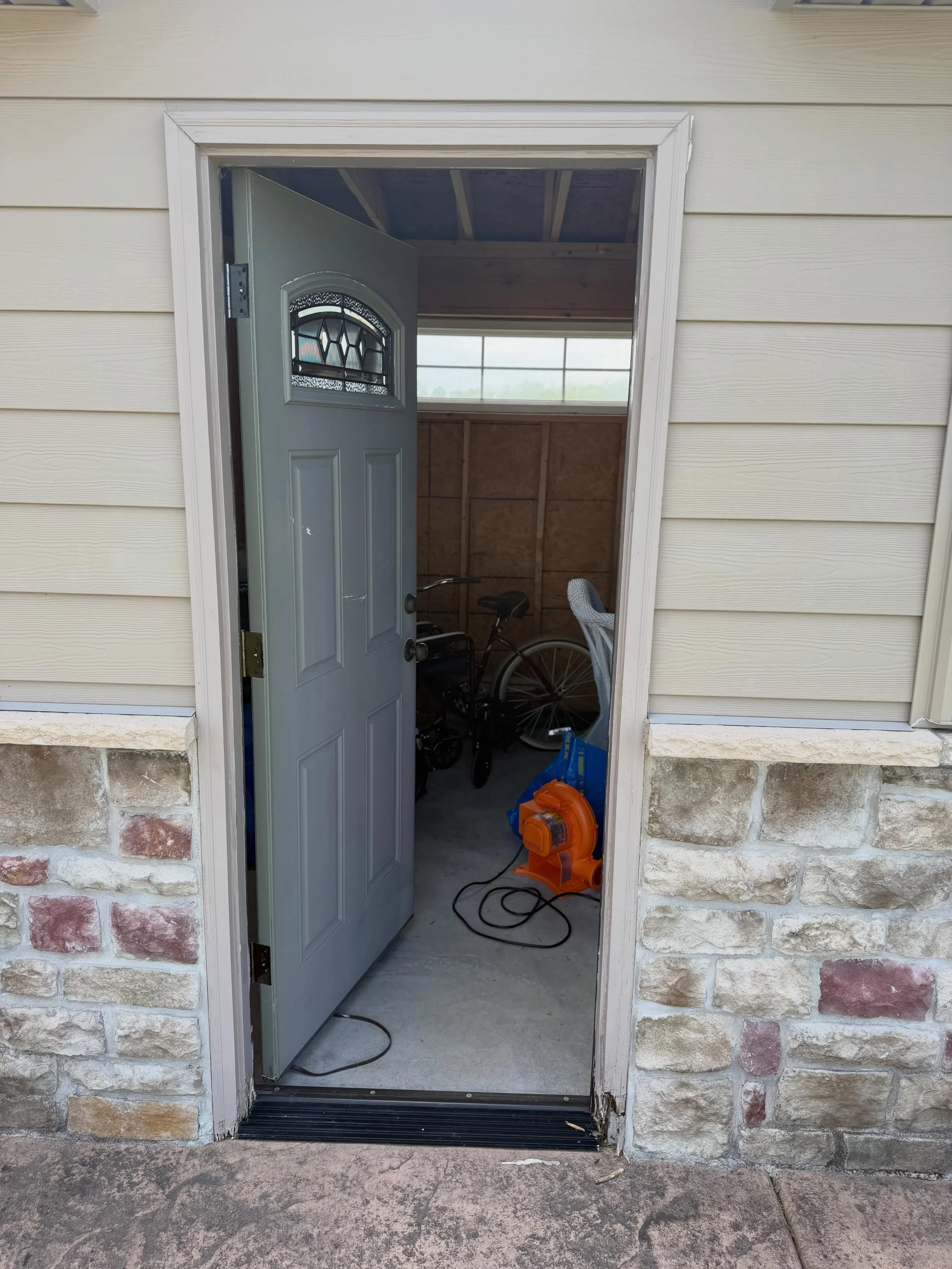 Before &amp; after on this shed door replacement 🔨

The original door jamb had major rot and was starting to fail, so we removed the old unit and installed a brand new exterior door with fresh trim and hardware. Everything is now sealed up, solid, a