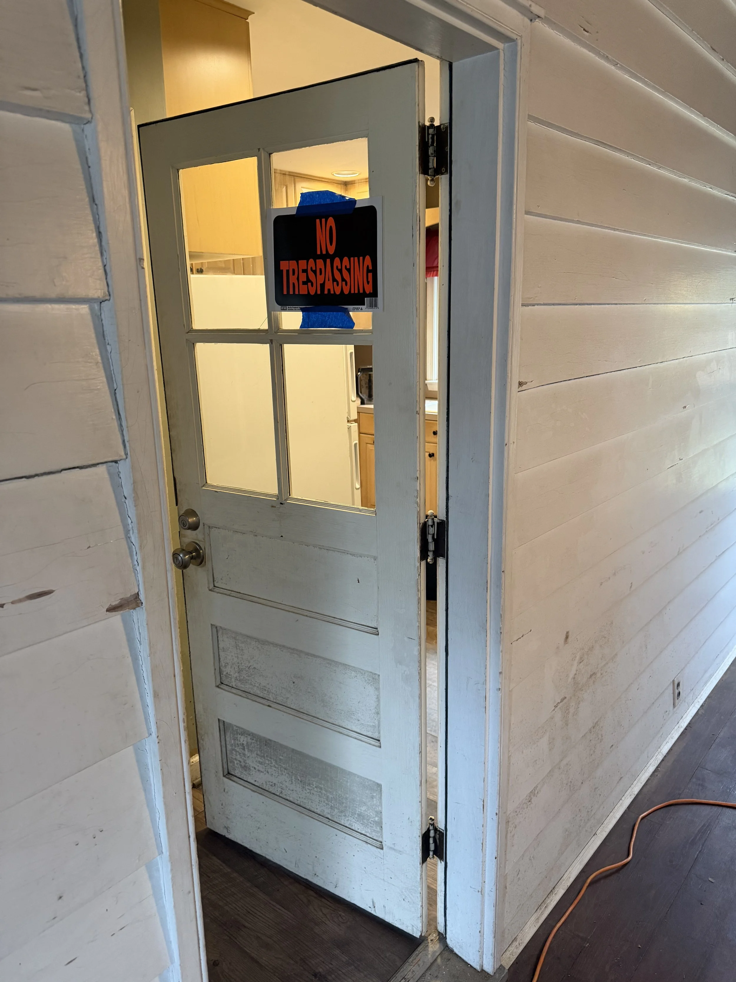 Before - kitchen door with broken window
