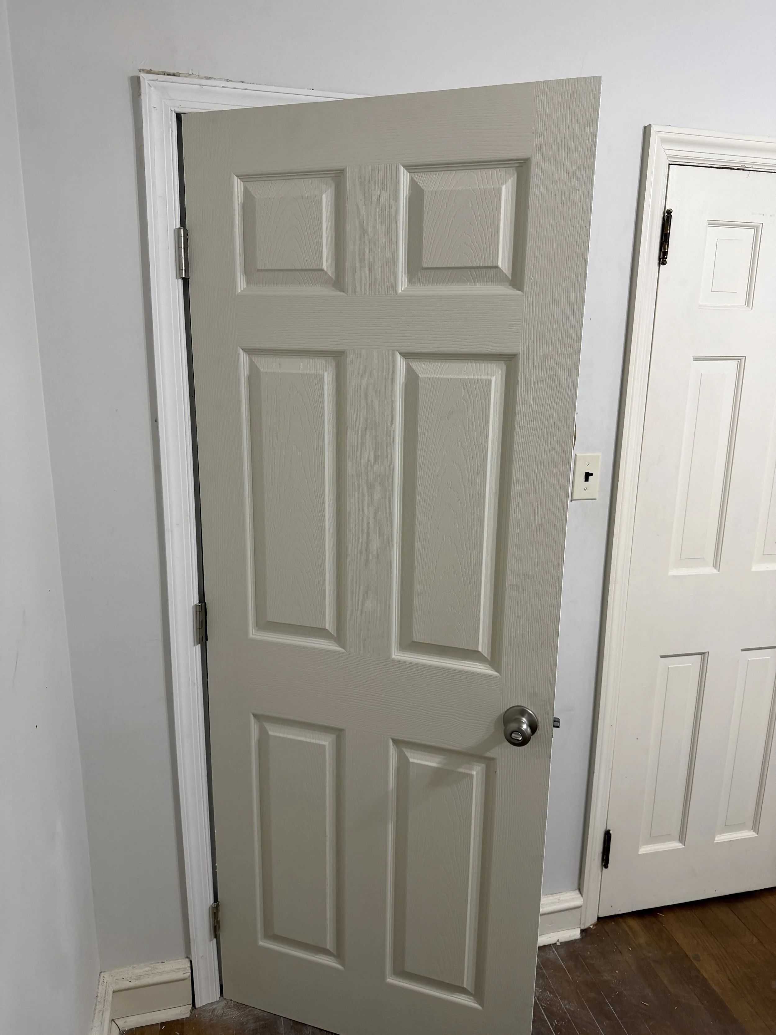 After - Prehung door with trim