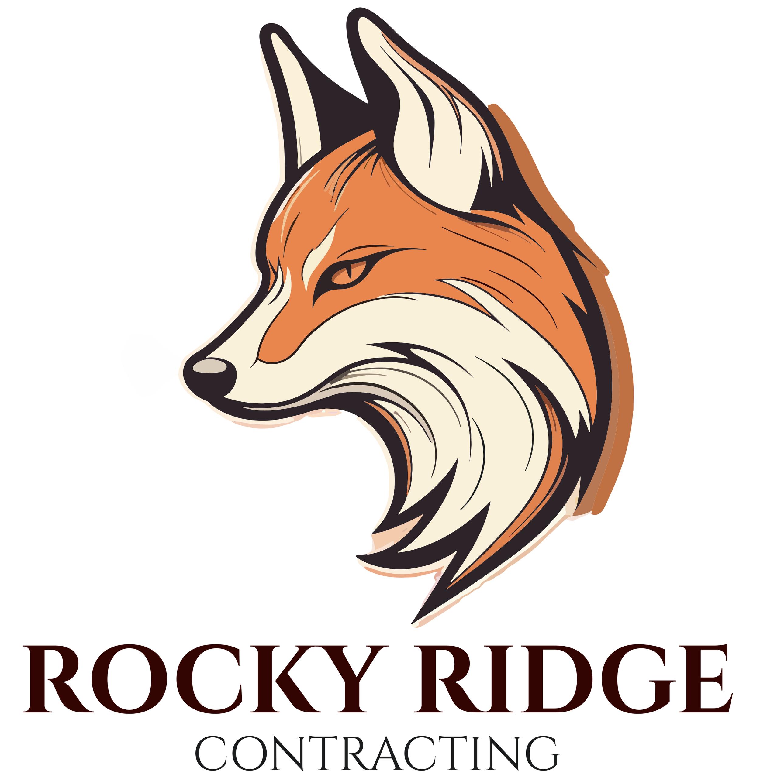 Logo of a fox's head in profile with the text 'Rocky Ridge Contracting' below.