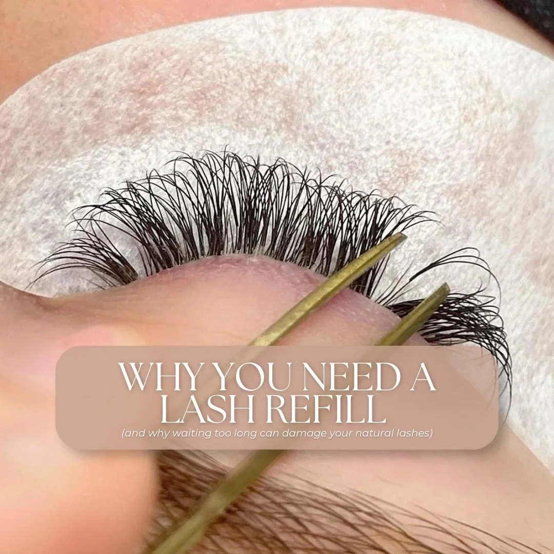 Lash refills are about more than just keeping your lashes looking full 🤍

As your natural lashes grow, your extensions grow out with them. Waiting too long between fills can lead to twisted, heavy or overgrown lashes which increases the risk of dama