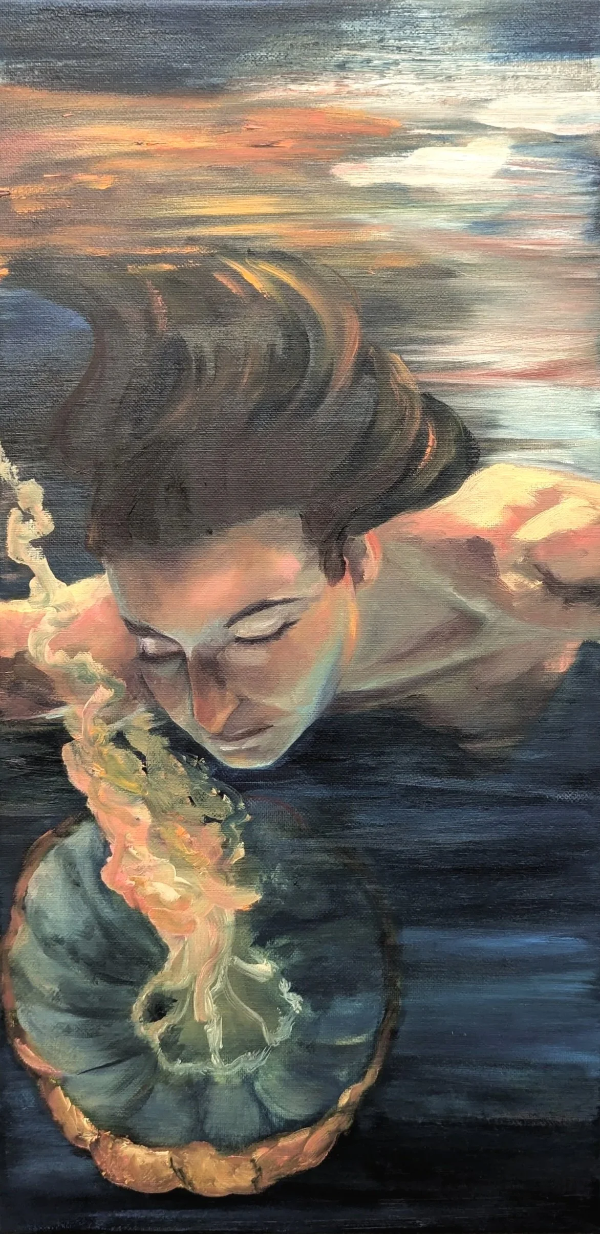  Chrysaora fuscescens  
Oil on canvas