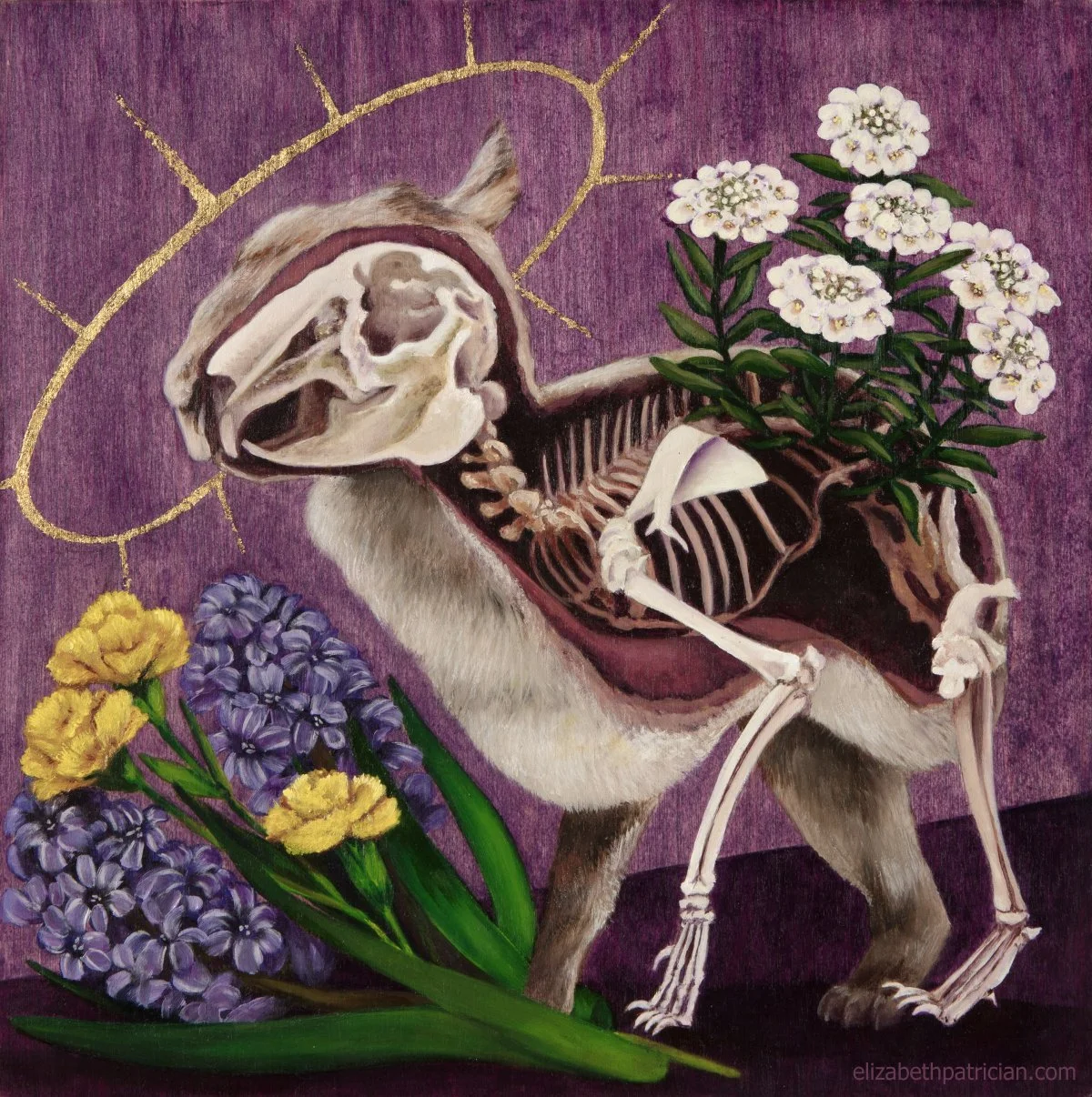  Iberis  
Oil on cradled wood with gold leaf