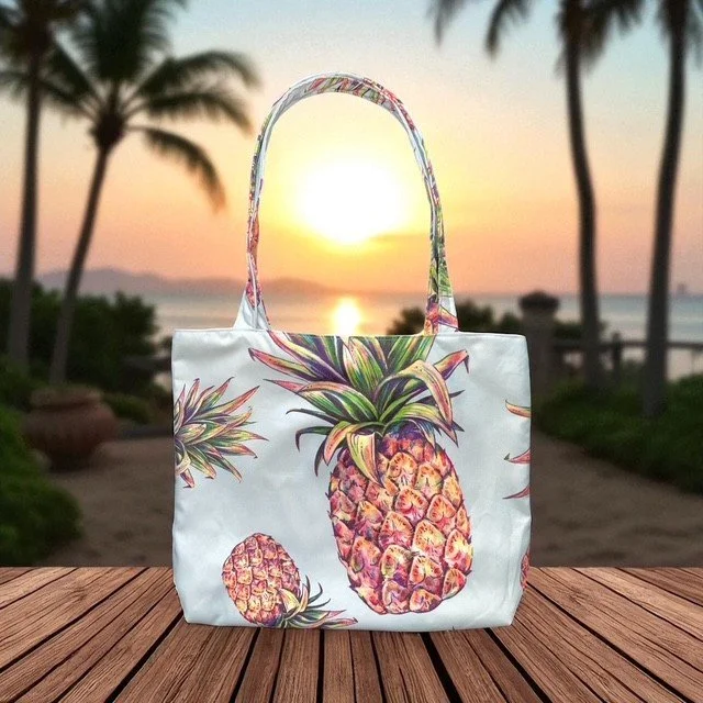 Pineapple Lined Tote Bag