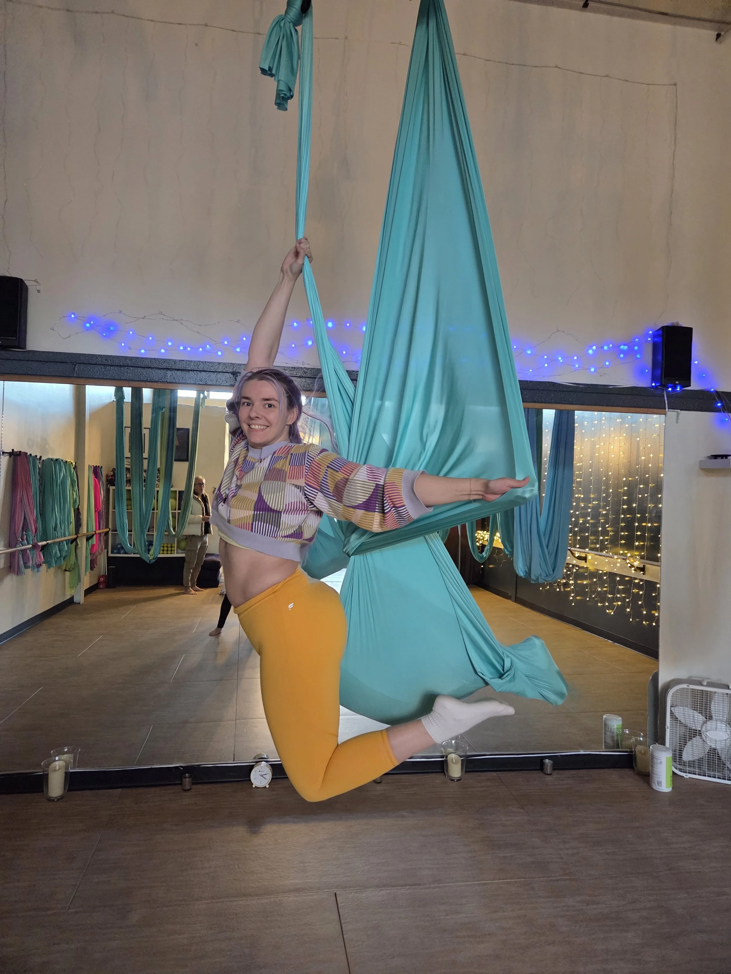 Instructor Hannah's butterfly pose