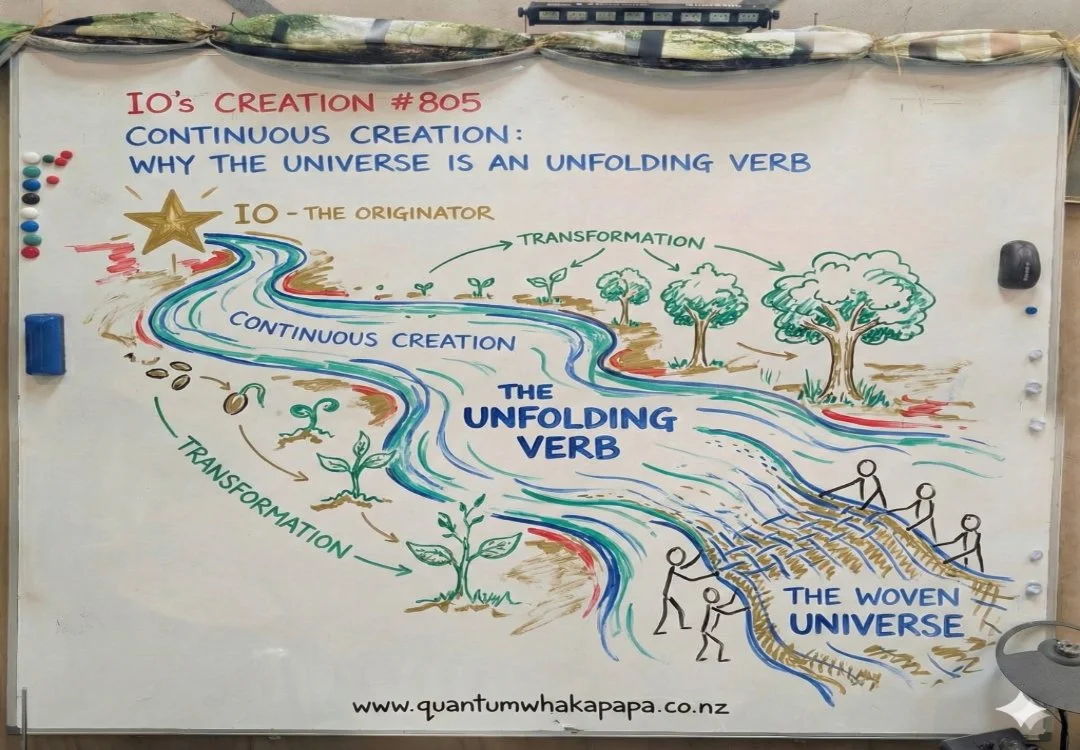 IO'S CREATION #805 - CONTINUOUS CREATION: WHY THE UNIVERSE IS AN UNFOLDING VERB
