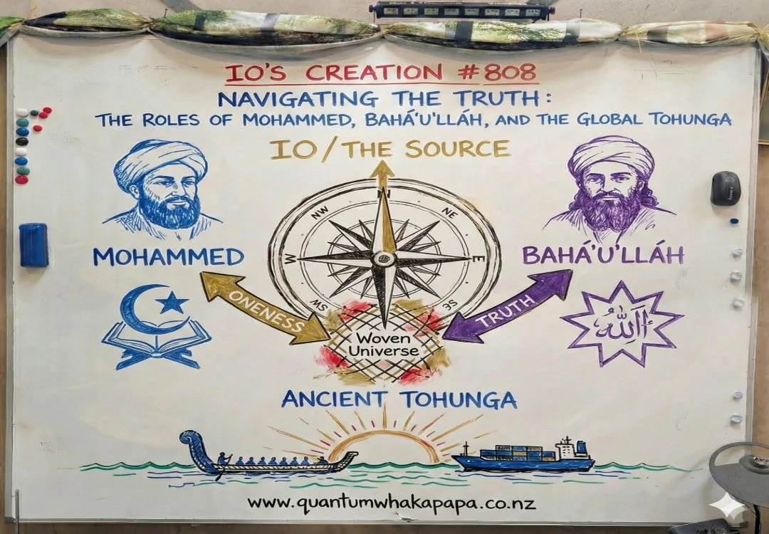 IO'S CREATION #808 - NAVIGATING THE TRUTH: THE ROLES OF MOHAMMED, BAHÁʼU'LLÁH, AND THE GLOBAL TOHUNGA