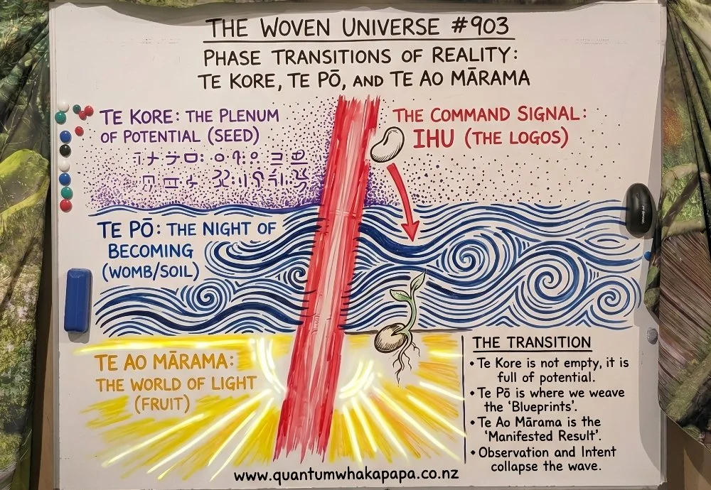 THE WOVEN UNIVERSE #903 - PHASE TRANSITIONS OF REALITY: TE KORE, TE PŌ, AND TE AO MĀRAMA