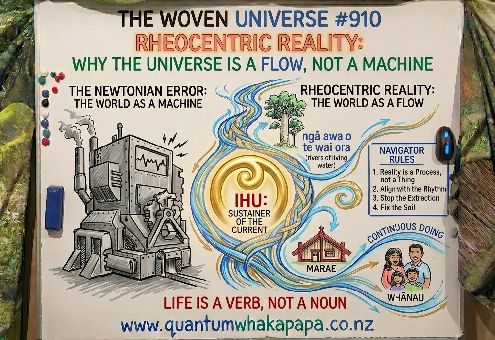 THE WOVEN UNIVERSE #910 - RHEOCENTRIC REALITY: WHY THE UNIVERSE IS A FLOW, NOT A MACHINE