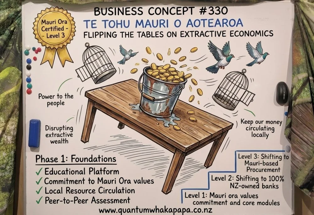 BUSINESS CONCEPT #330 - TE TOHU MAURI O AOTEAROA: FLIPPING THE TABLES ON EXTRACTIVE ECONOMICS