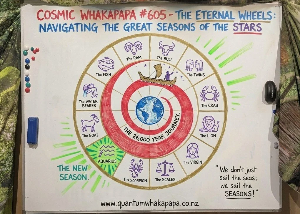 COSMIC WHAKAPAPA #605 - THE ETERNAL WHEELS: NAVIGATING THE GREAT SEASONS OF THE STARS