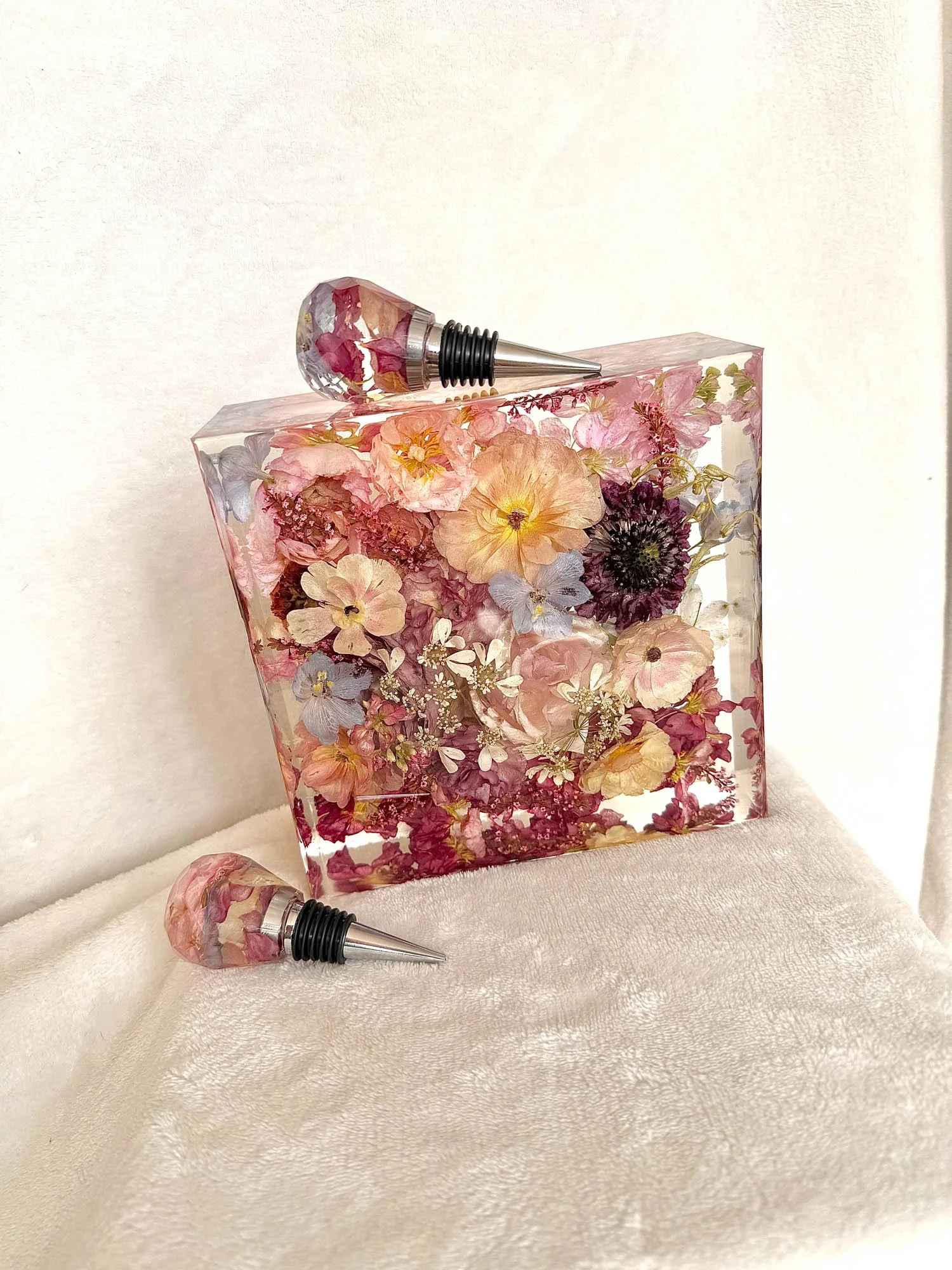 Shown: Square Block & Wine Bottle Toppers