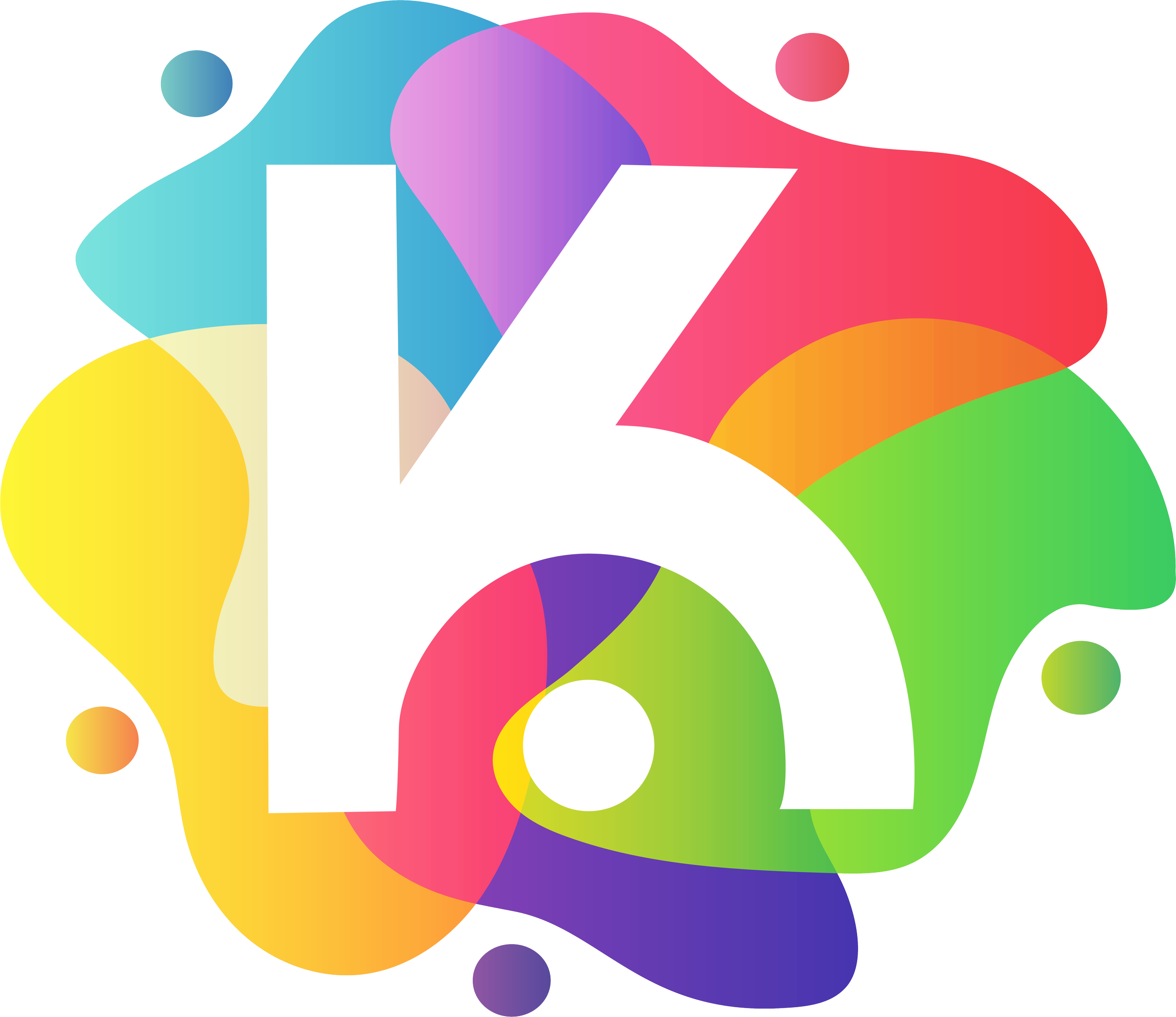 The image features a large white number 6 over a colorful, abstract background with splashes of rainbow colors and circles.