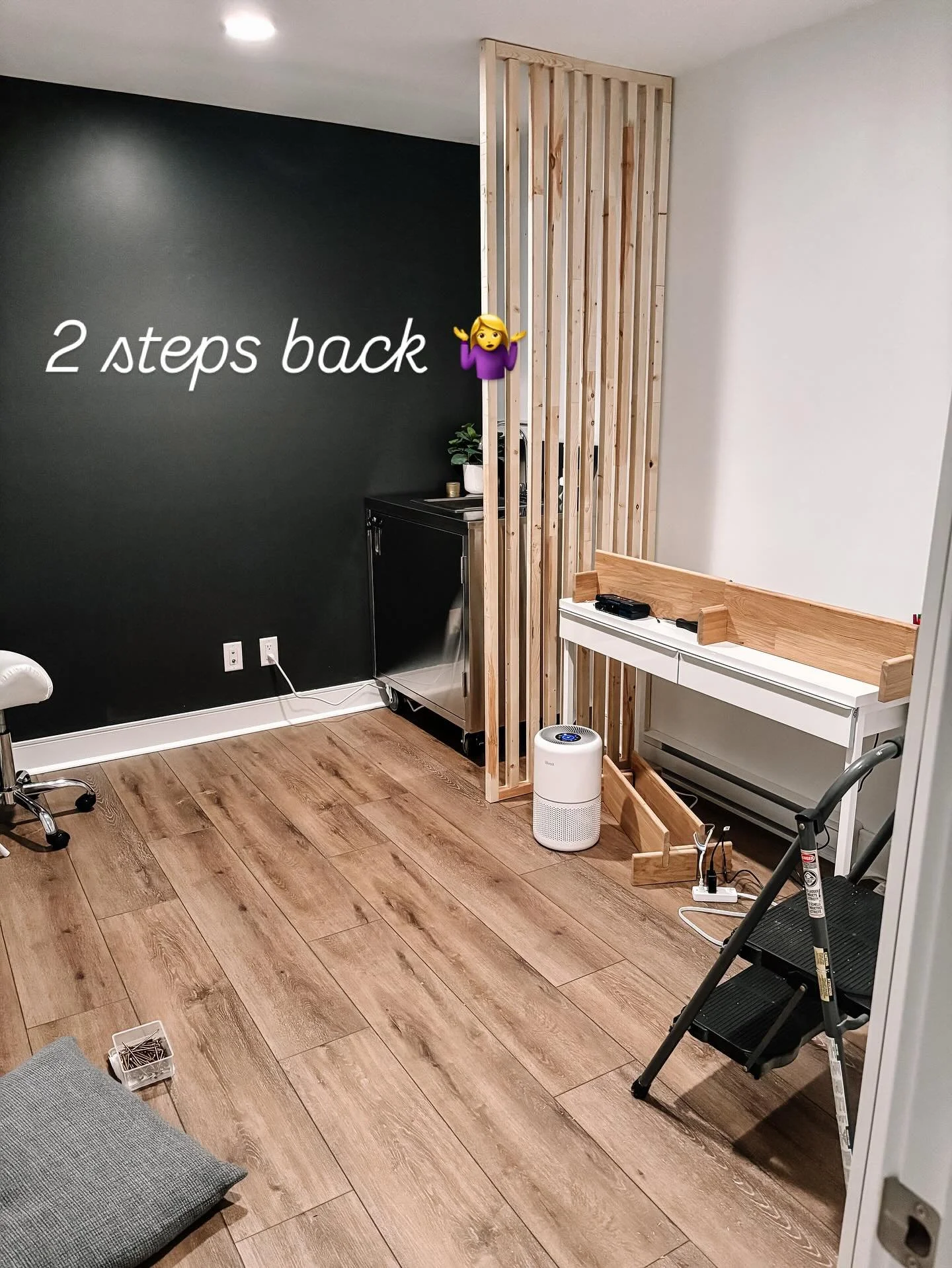 Well the portable sink arrived and where I had planned to put it wasn&rsquo;t going to work so I&rsquo;ve had to rearrange everything. I then felt like I needed to build a slatted wall to close it off and make space for a sitting area. I&rsquo;ll nee