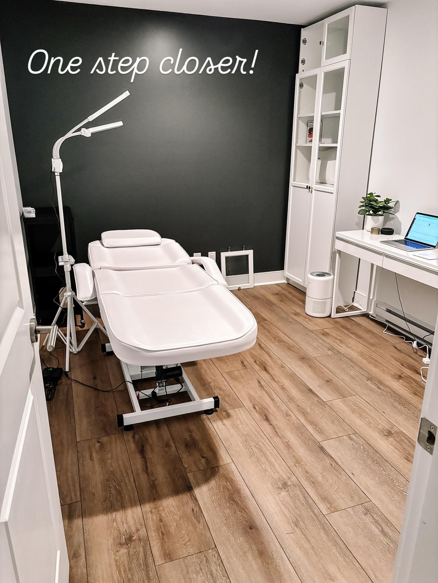 OneSixteen Studio is coming together! There is still a lot to do before we open but it has been an amazing project so far. Baseboards are back in and shelving is installed, minus a few lost screws for the top shelf 😩 Thank goodness IKEA sends replac