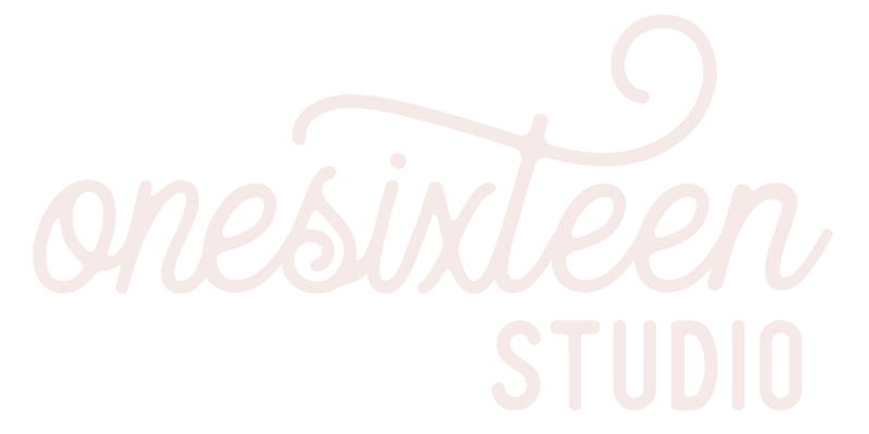 Logo for OneSixteen Studio in stylized cursive font.