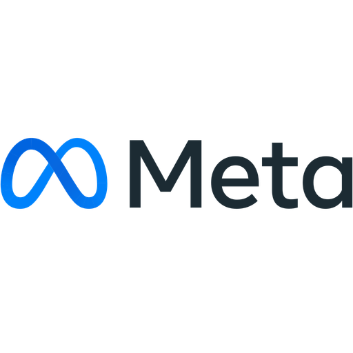 Meta logo consisting of a blue infinity symbol followed by the word 'Meta' in black text.