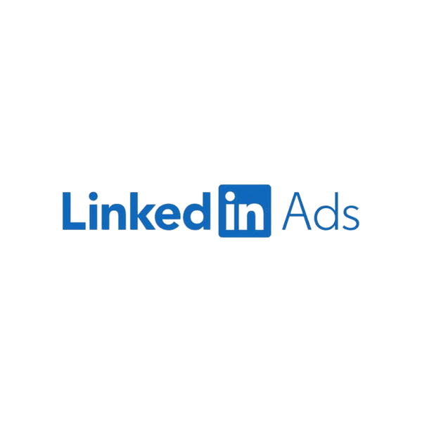 LinkedIn logo with the words "LinkedIn Ads" on a black background.