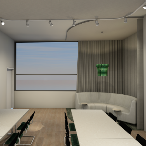 Artists Impression - Double Boardroom Set Up and Breakout and Podcast Recording Area