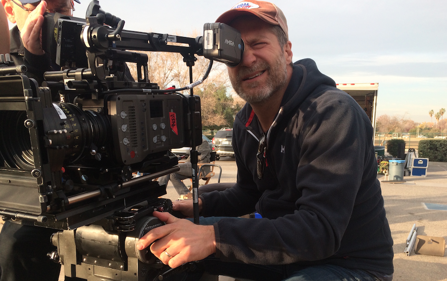 Jon Schell operating an Arri Amira on set
