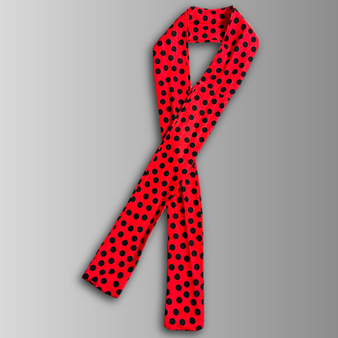 Red / Black Polka Dot Scarf