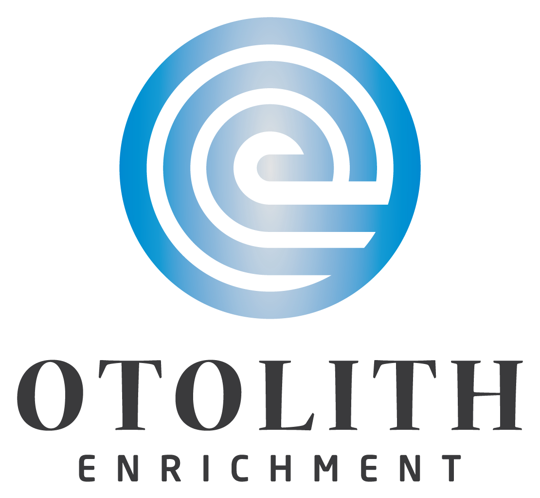 Otolith Enrichment's logo with a blue globe and black text showing the company name.