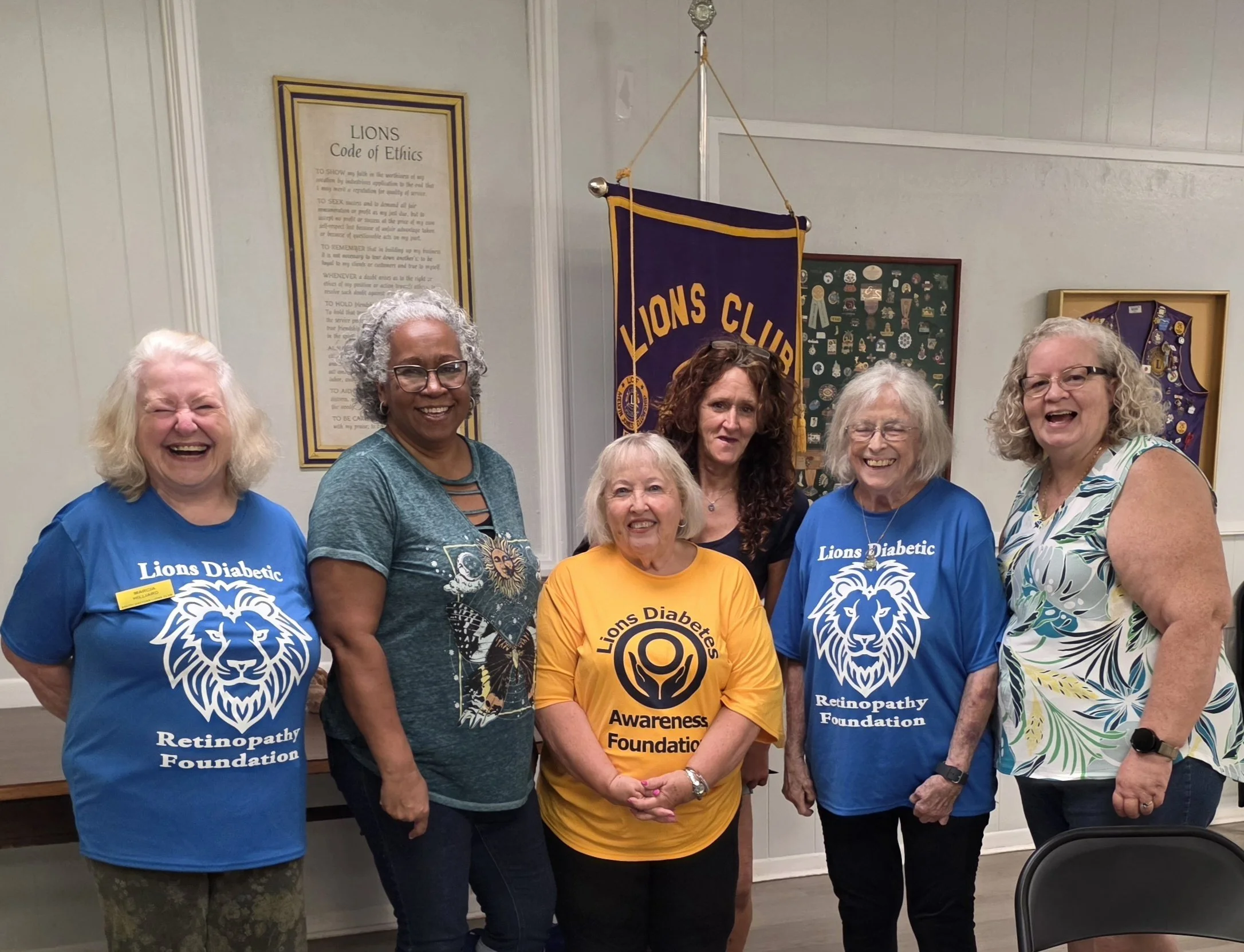Lions Club members at diabetes screening certification training in Volusia County.