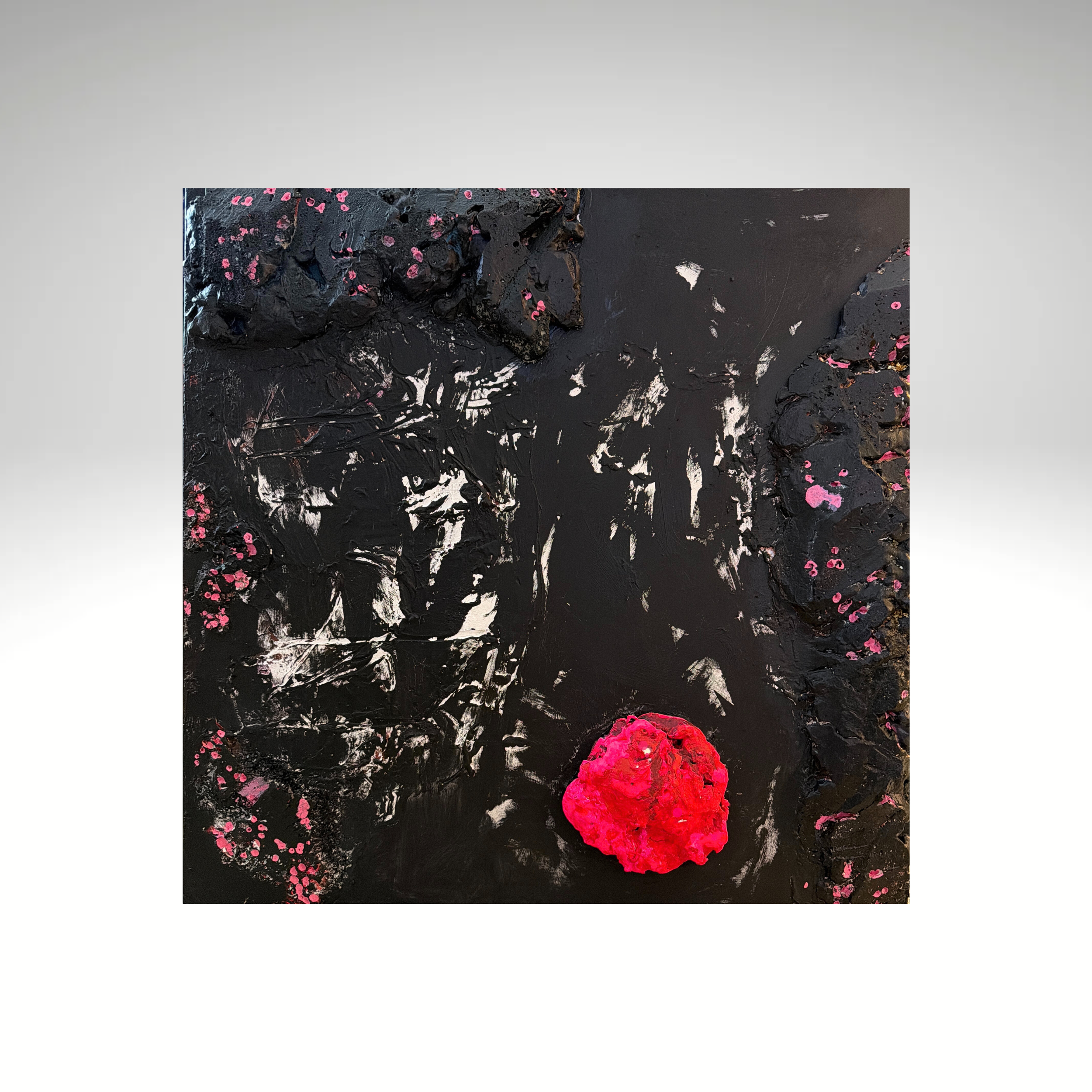 Deep Dive
30 × 30 · Mixed Media
(Spray Foam, Joint Compound & Acrylic on Wood Panel)
$1,400