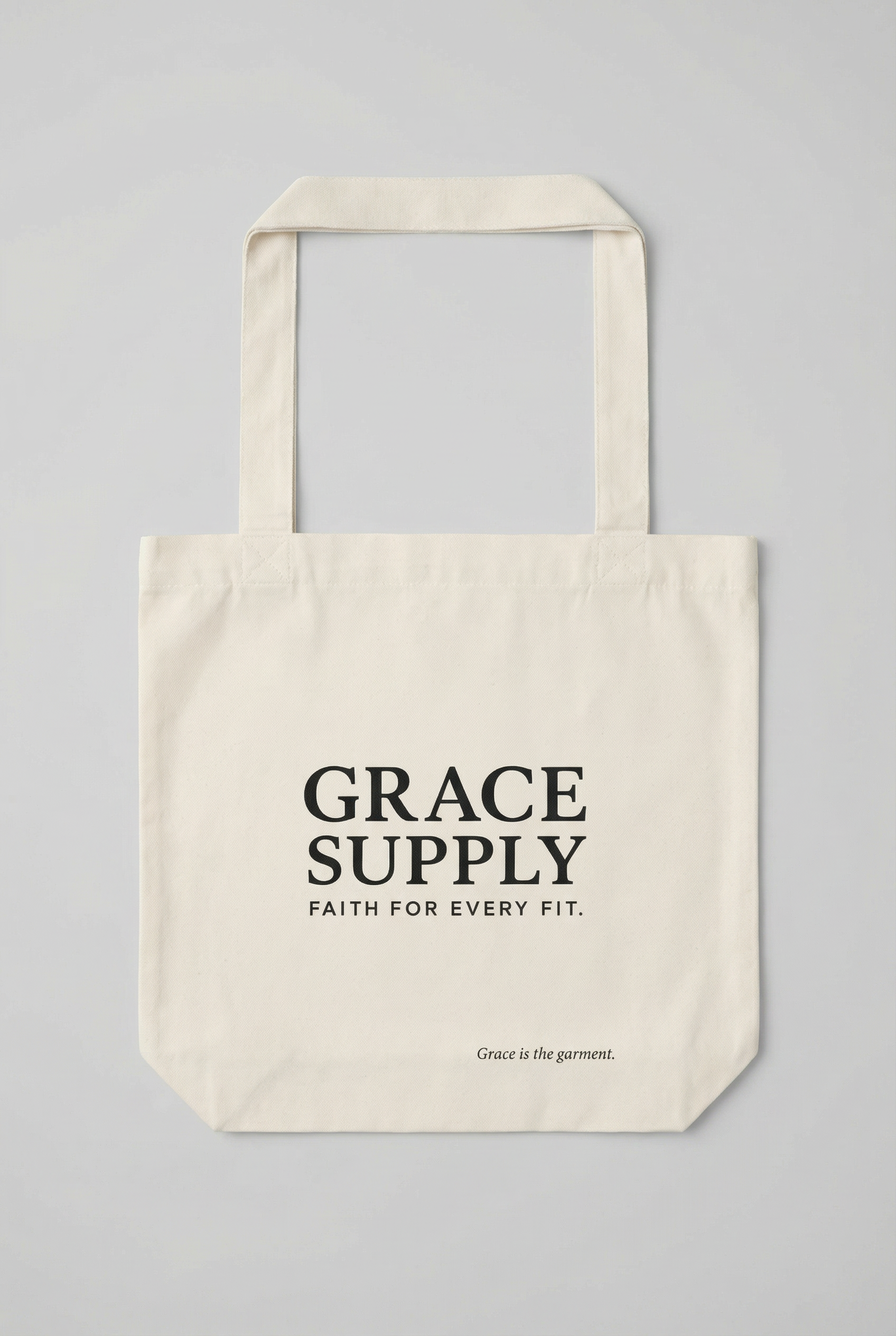 displayed flat on a studio background. Grace Supply Tote.png