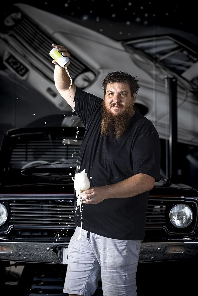 Rehn Bier brewer Josh pouring craft beer at Old Mill Brewery, Tanunda Barossa Valley, highlighting local brewery and beer on tap.