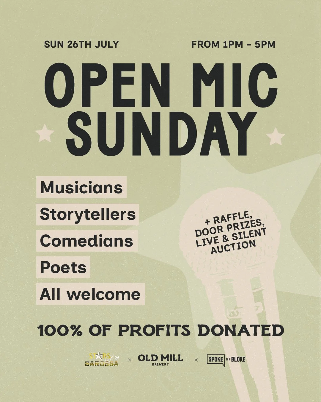 Open Mic Sunday at Old Mill Brewery, Tanunda Barossa Valley.