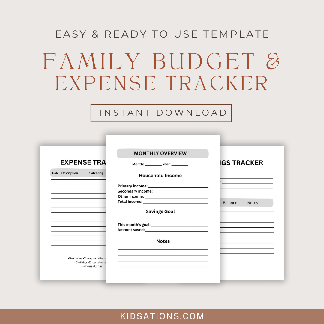 Family Budget & Expense Tracker (Digital Download)