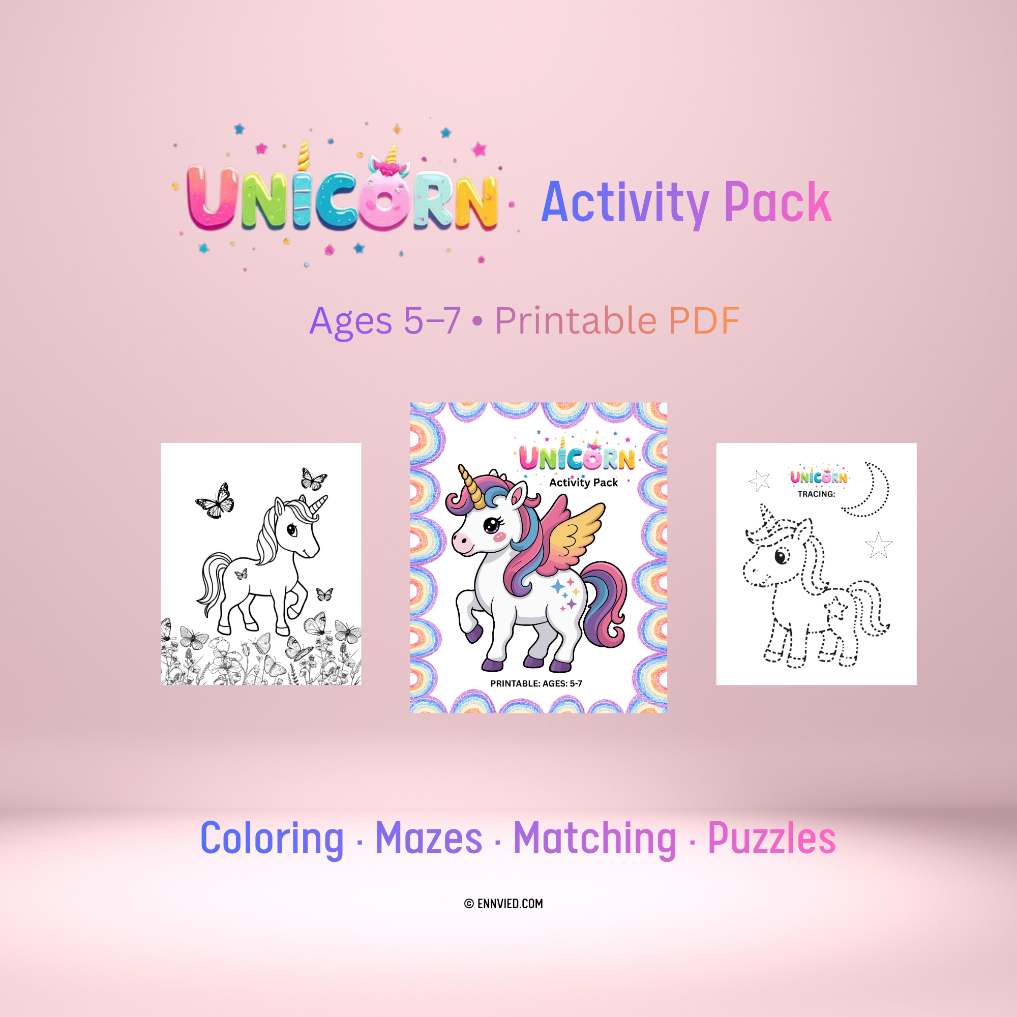Unicorn Activity Pack for Kids (Ages 5–7)