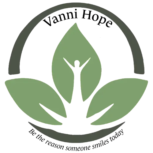 Green and gray environmentally themed logo with a person and leaf design