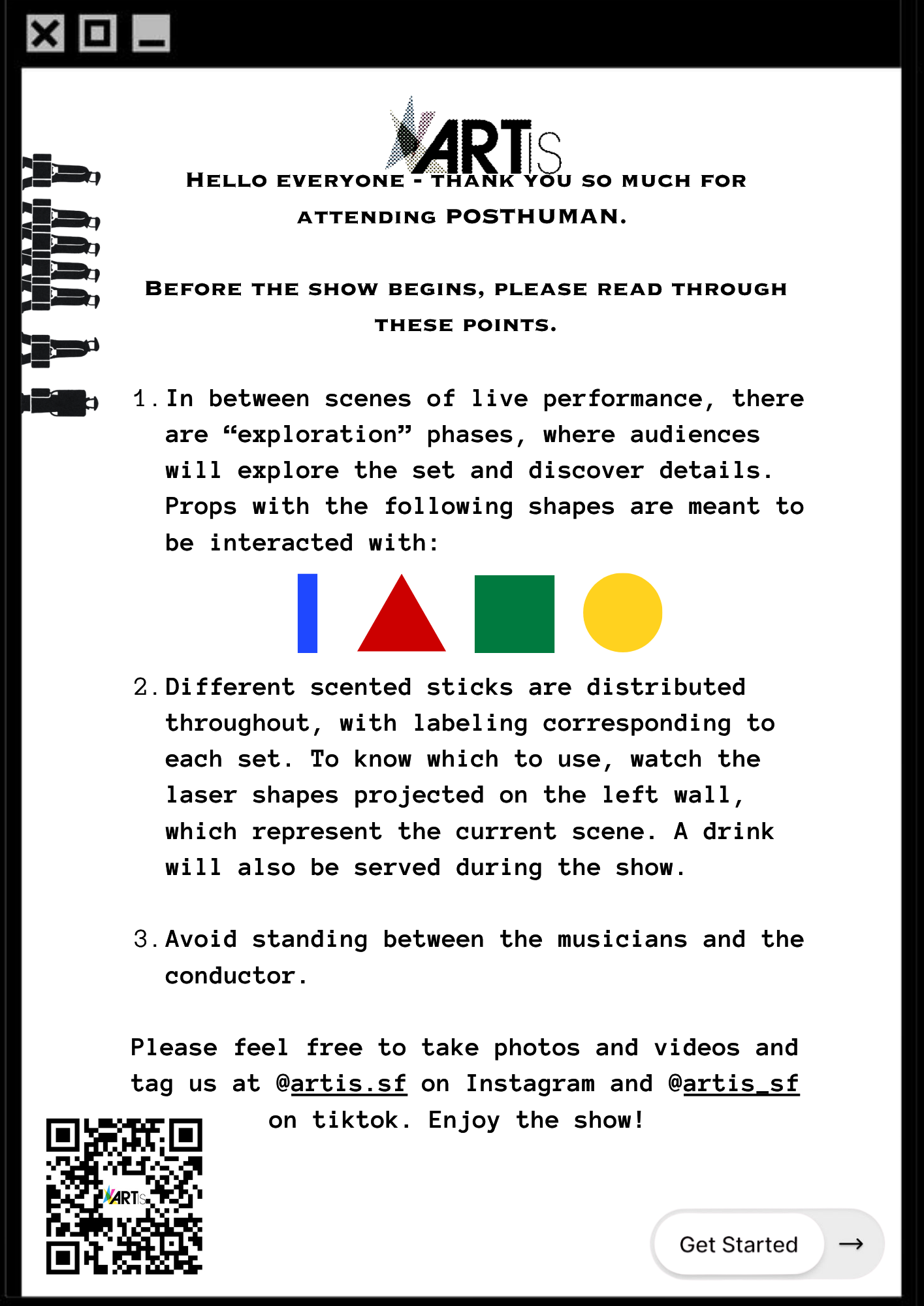 "Art Is - POSTHUMAN Program" Page 1