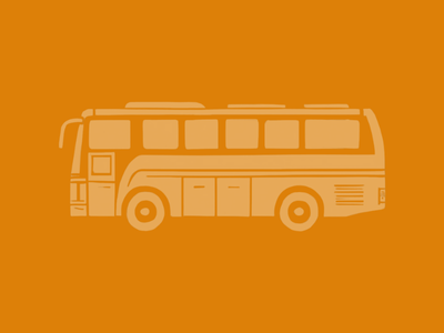 Sketch of a bus on an orange background