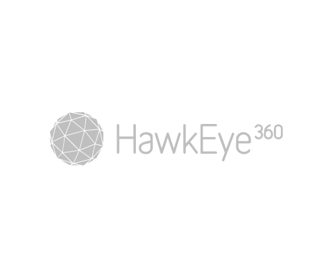 HawkEye 360 logo with a geometric globe icon and text