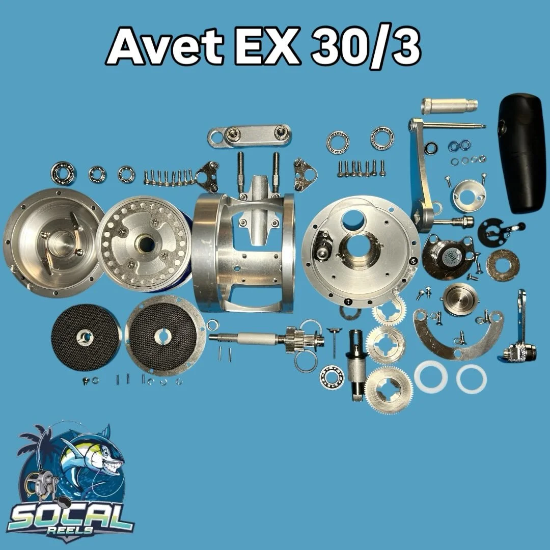 Exploded view of an Avet EX 30 - 3 speed reel. Complete tear down and cleaning. #avetreels #fishingreelrepair