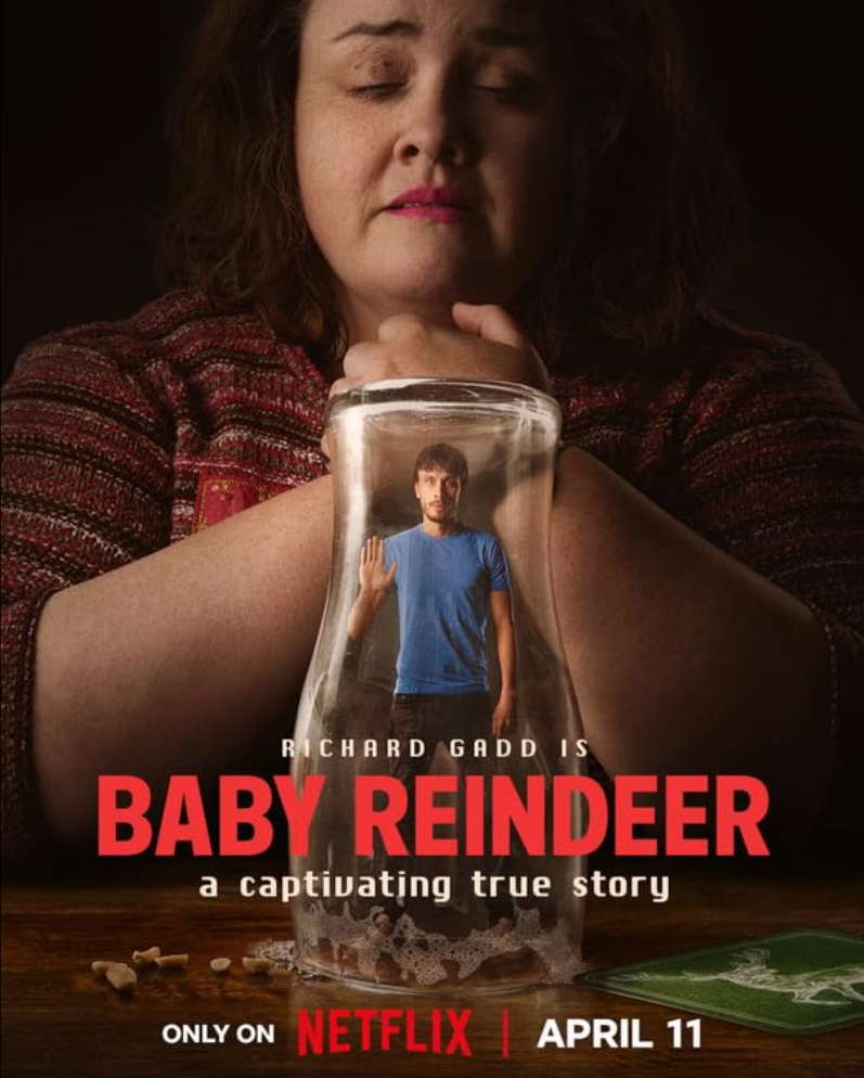 Official promotional poster for Netflix series Baby Reindeer showing Donny and Martha.