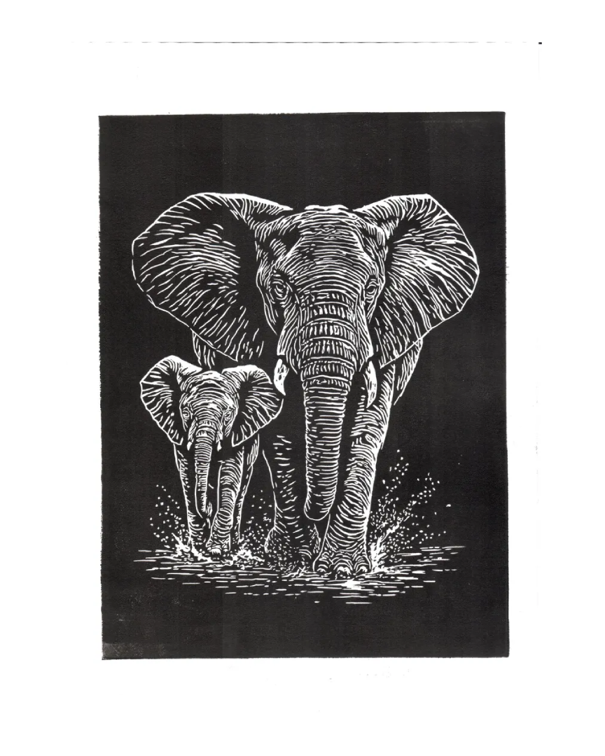 linogravure-artisanale-éléphants-estampes-de-minuit.png