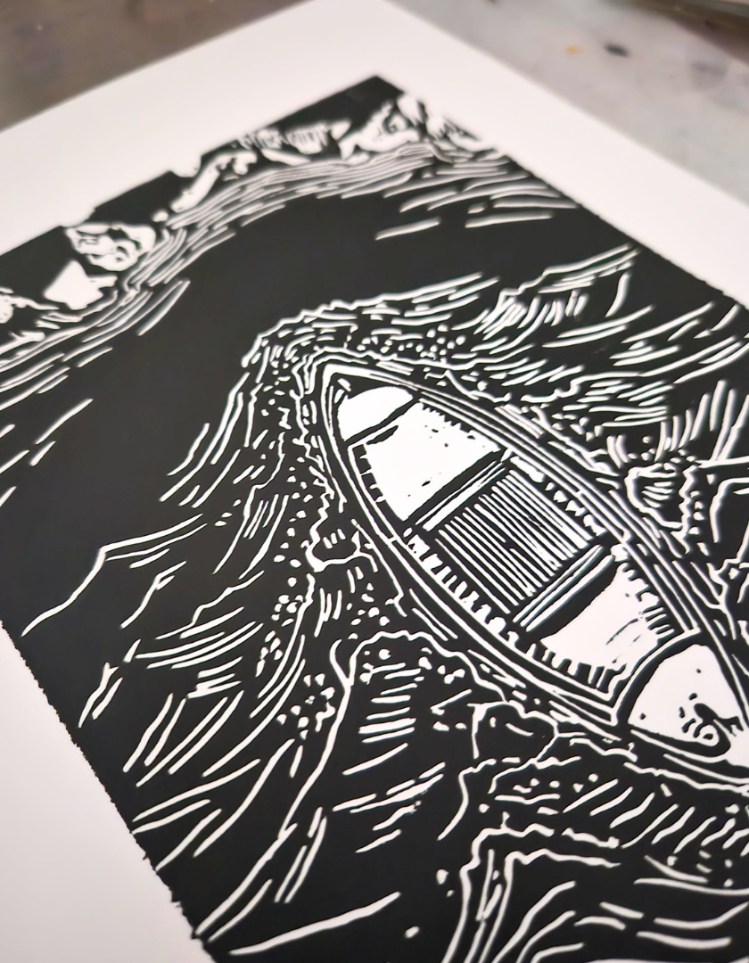 linogravure_originale_estampes_de_minuit_barque_plein soleil_details.png
