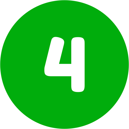 Un cercle vert avec le chiffre blanc 4 au centre.