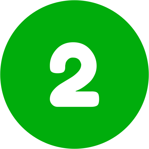 Un cercle vert avec le chiffre blanc '2' au centre.