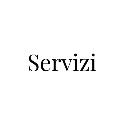 Il testo 'Servizi' scritto in nero su sfondo bianco.