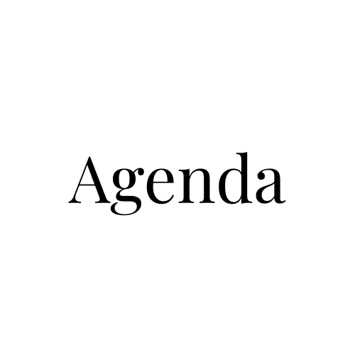 Una copertina con la parola 'Agenda' su sfondo bianco.