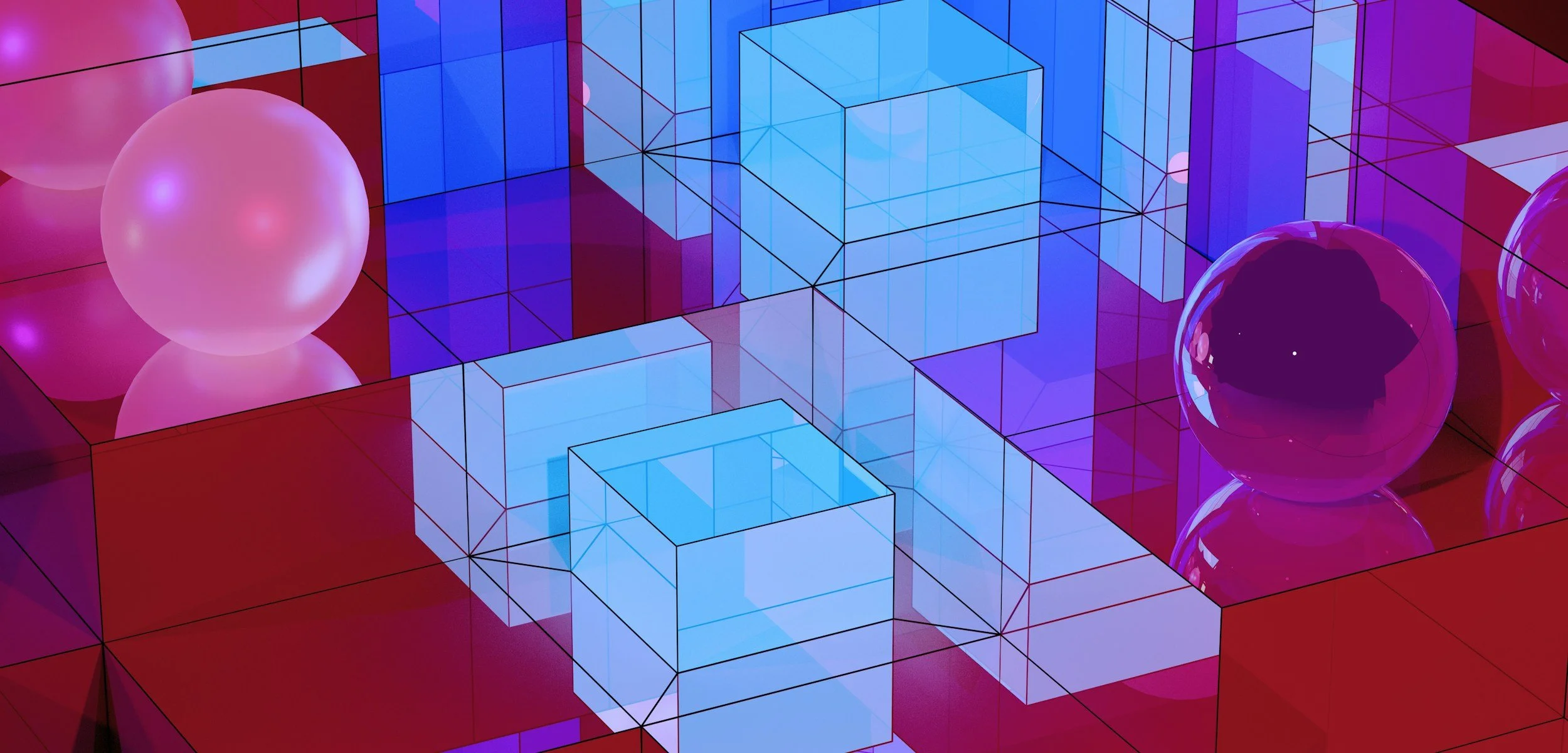 Unsplash Image with transparent cubes
